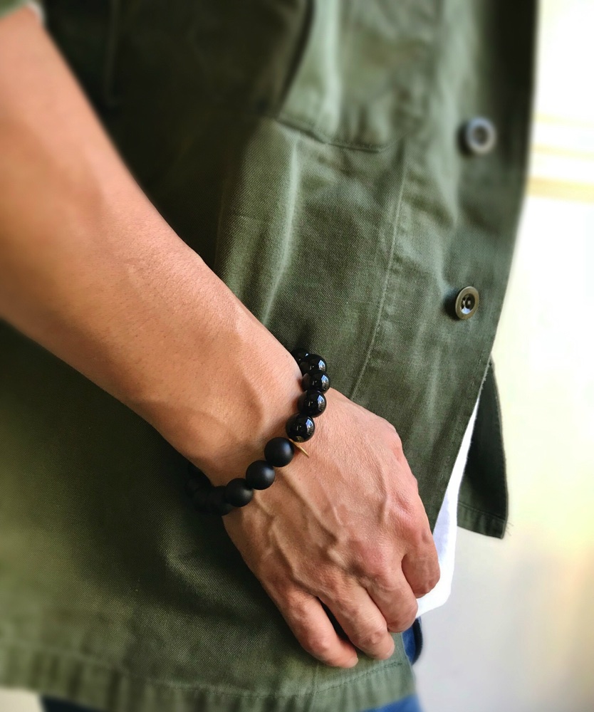 28vingt-huit 778 アミュレット ブラック オニキス ブレスレット,ヴァンユィット Amulet Black Onyx Bracelet Mens