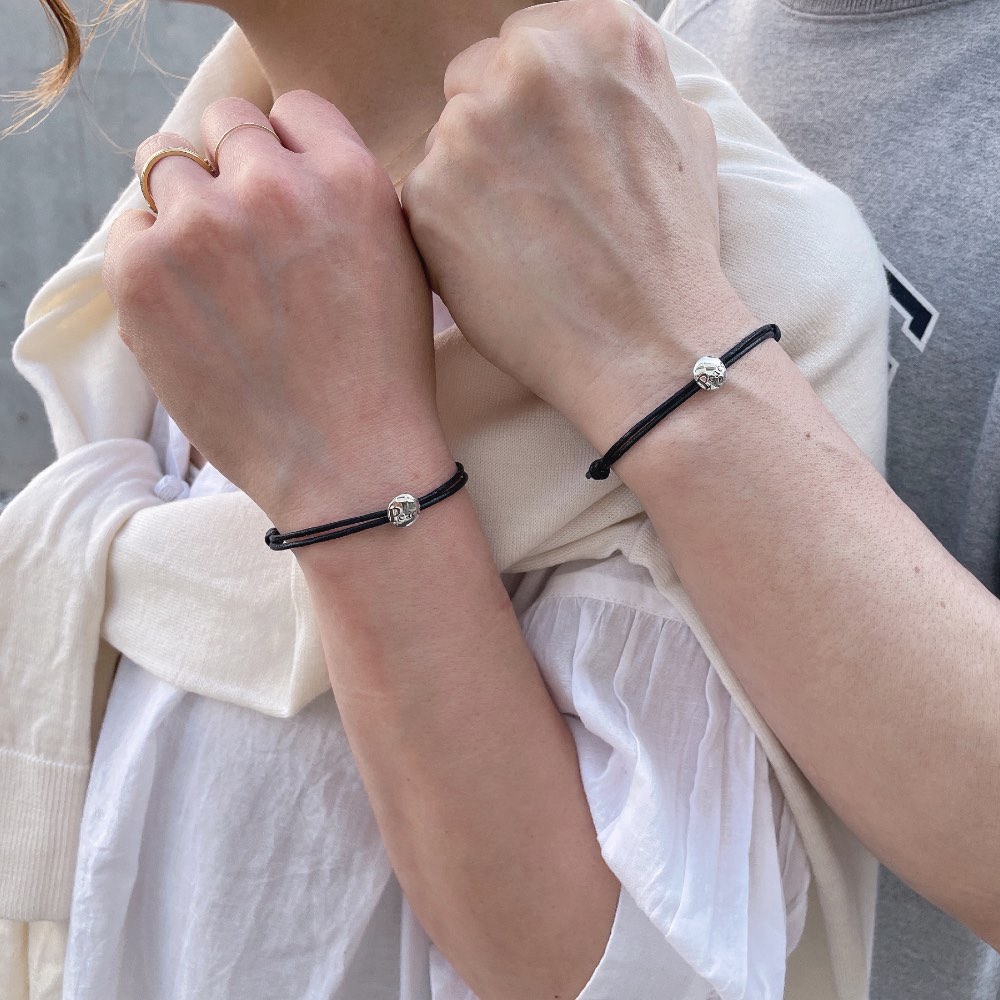 28vingt-huit 780 ピース 紐ブレスレット ワックスコード ペア シルバー925,ヴァンユィット Peace Wax Cord Bracelet SILVER925 Mens