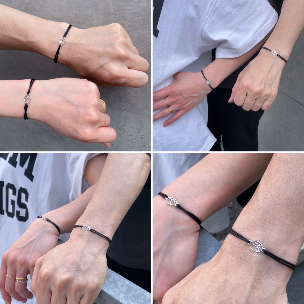 28vingt-huit 781 ピース 紐ブレスレット ワックスコード ペア 男女兼用 シルバー925,ヴァンユィット Peace Wax Cord Bracelet SILVER925