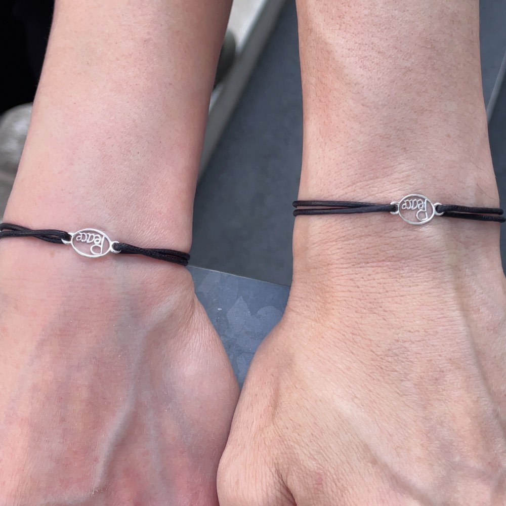 28vingt-huit 781 ピース 紐ブレスレット ワックスコード ペア 男女兼用 シルバー925,ヴァンユィット Peace Wax Cord Bracelet SILVER925