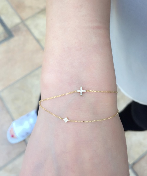 pinacoteca 545 Faux Princess Diamond Bracelet K18YG