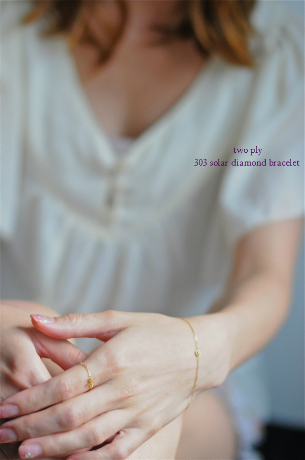 トゥー プライ 一粒ダイヤモンド ブレスレット 18金,two ply Solar Diamond Bracelet K18