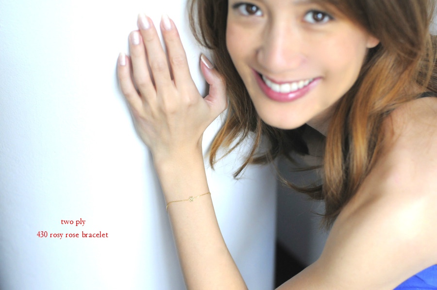 トゥー プライ 430 ローズ 薔薇 バラ 華奢ブレスレット 18金,two ply 430 Rosy Rose Bracelet K18