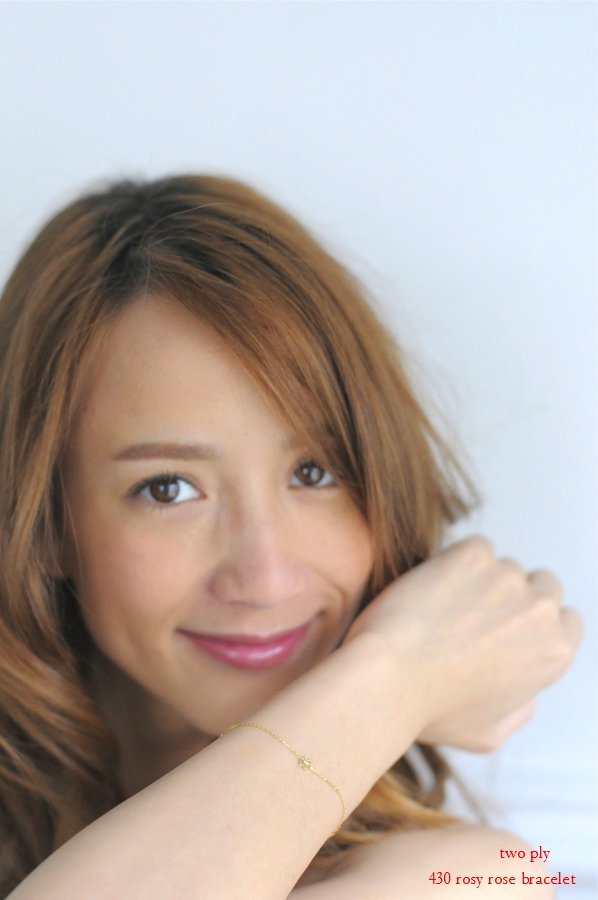 トゥー プライ 430 ローズ 薔薇 バラ 華奢ブレスレット 18金,two ply 430 Rosy Rose Bracelet K18