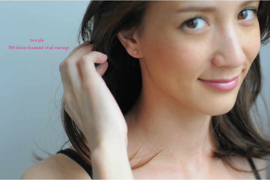 トゥー プライ 506 デイジー ダイヤモンド スタッド ピアス K18,two ply Daisy Diamond Stud Earrings K18