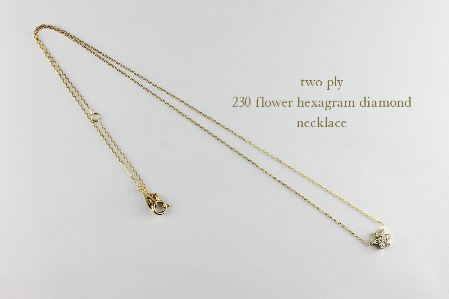 トゥー プライ 230 フラワー ヘキサグラム ダイヤモンド ネックレス 18金,two ply Flower Hexagram Diamond Necklace K18