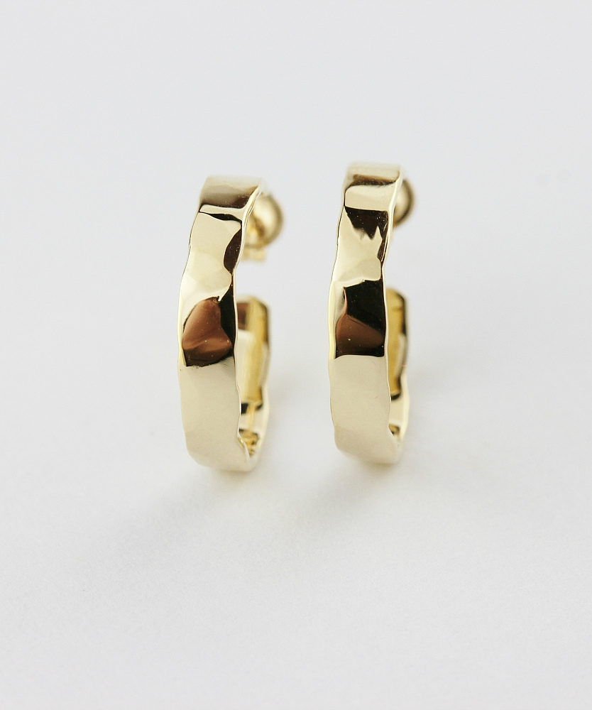 two ply 273 Hammered Hoop Earrings K18YG/トゥー プライ