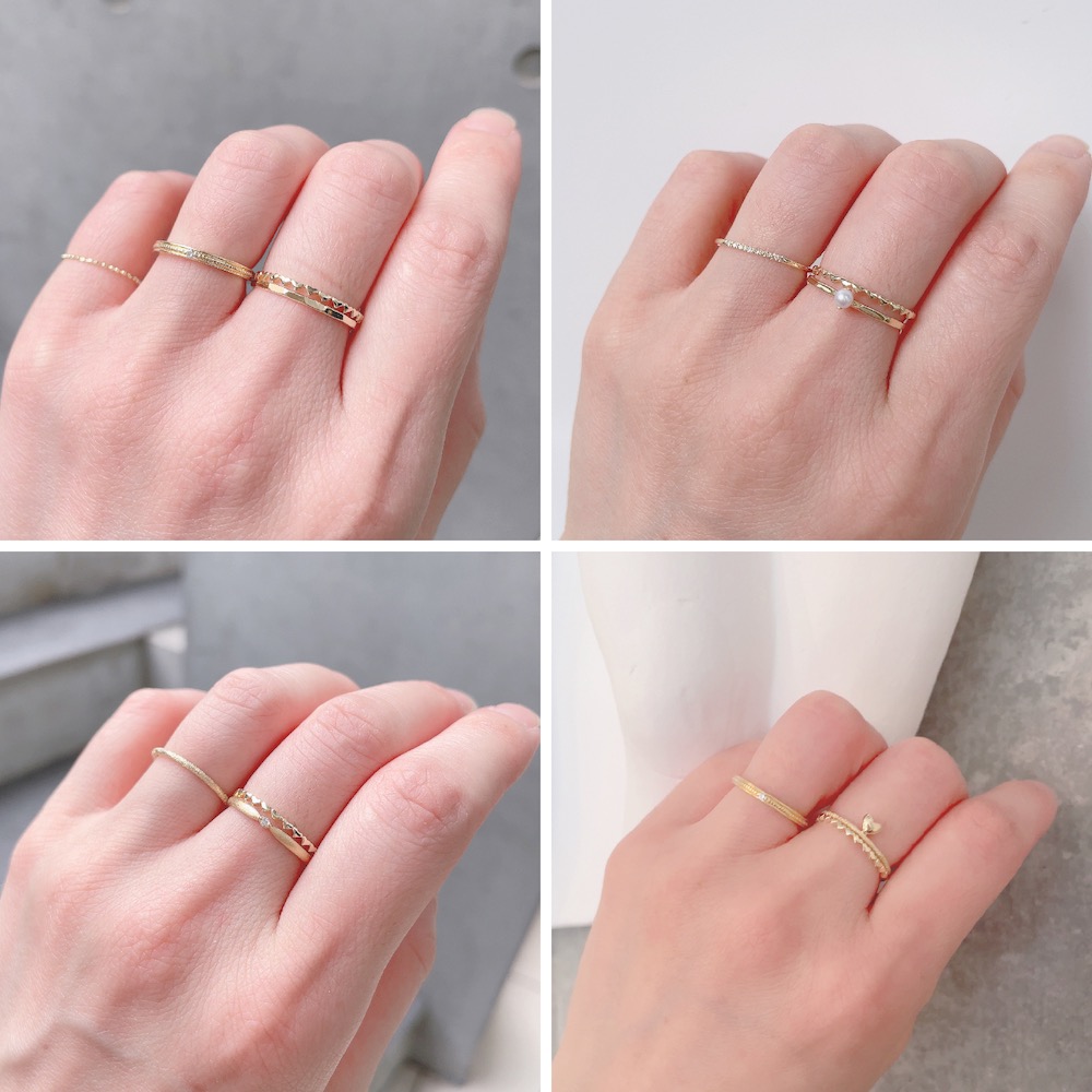 トゥー プライ 435 プレンティ ベビー ハート 一粒ダイヤモンド 2ウェイ リング 18金,two ply Plenty Baby Heart Diamond Ring K18