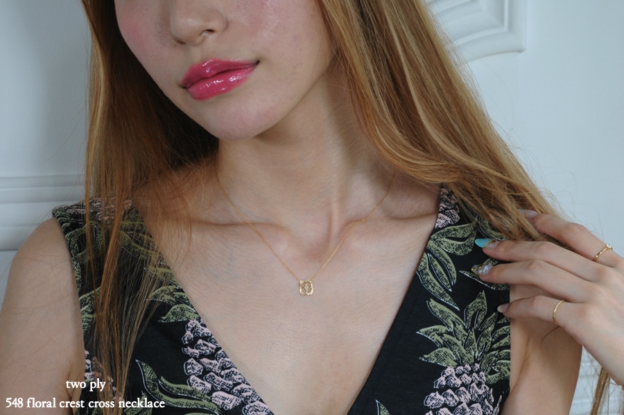 two ply 548 Floral Crest Cross Necklace フローラル クレスト クロス ネックレス トゥー プライ