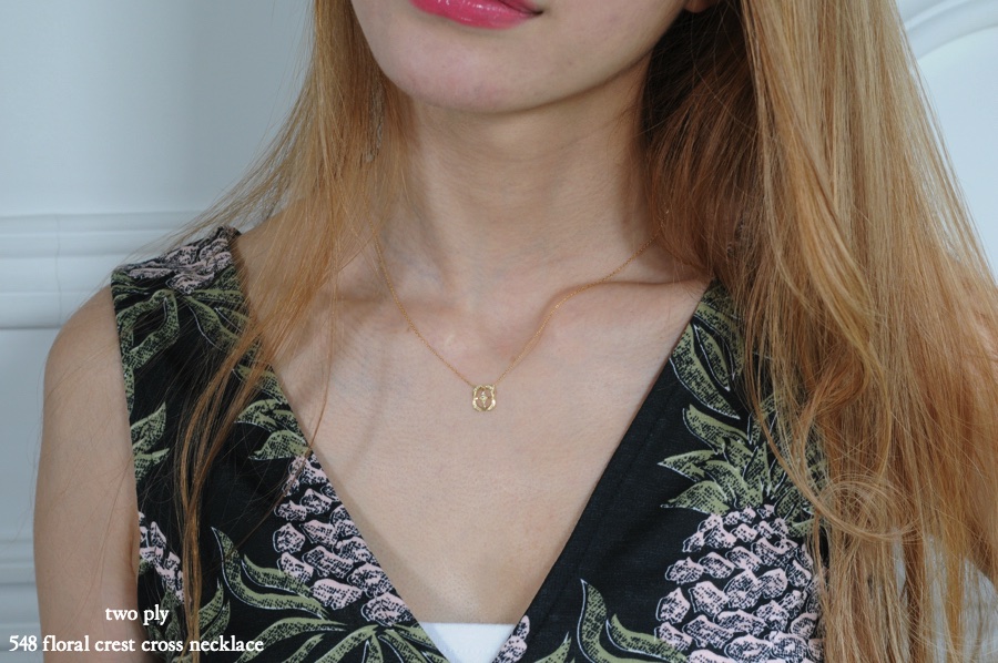two ply 548 Floral Crest Cross Necklace フローラル クレスト クロス ネックレス トゥー プライ