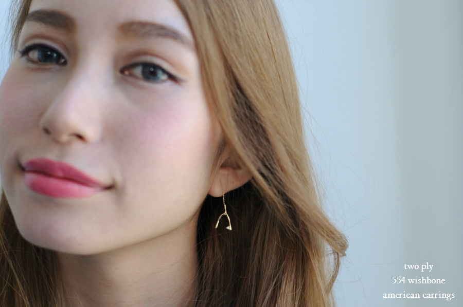 トゥー プライ 554 ウィッシュボーン アメリカン ピアス 18金,two ply Wishbone American Earrings K18