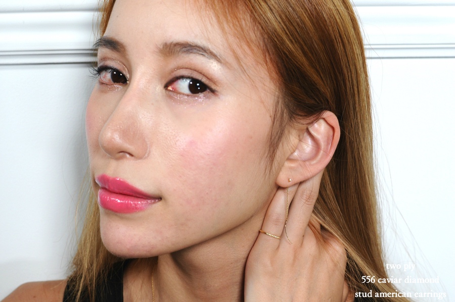 トゥー プライ 556 キャビア 一粒ダイヤモンド スタッド アメリカン ピアス 18金,two ply Caviar Diamond Stud American Earrings K18