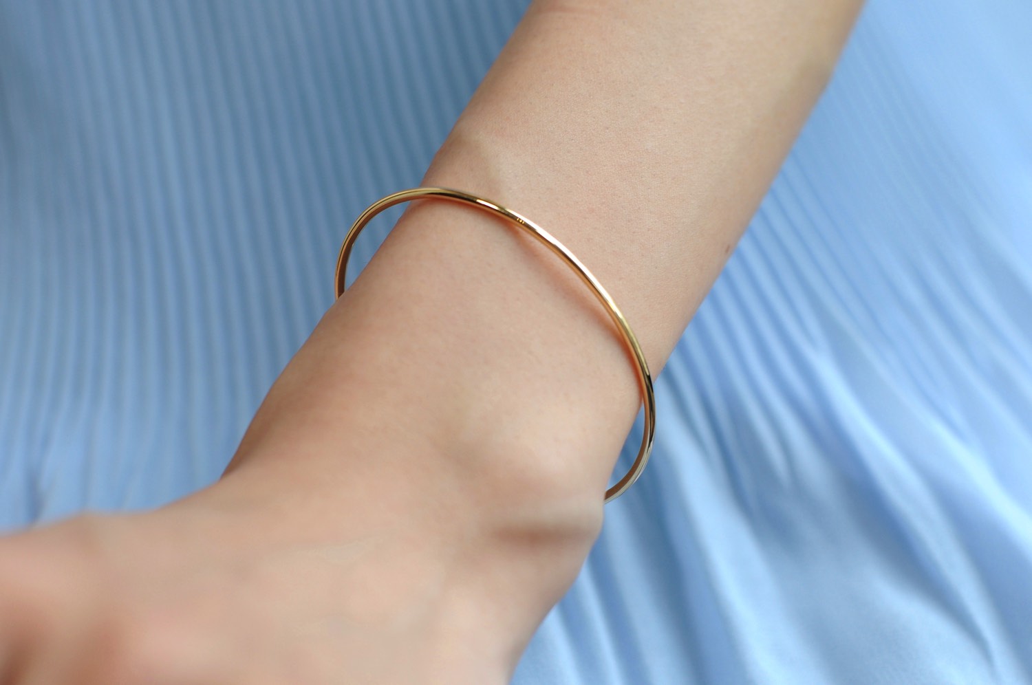 トゥー プライ 584 シンプル オープン カフ ハンドメイド ゴールド バングル 18金,two ply Simple Open Cuff Gold Bangle K18