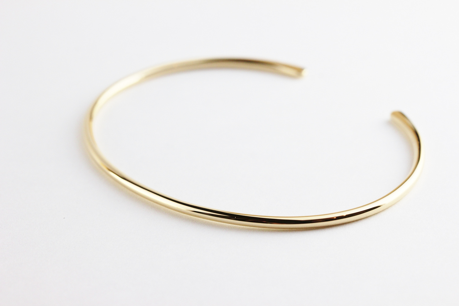 トゥー プライ 584 シンプル オープン カフ ハンドメイド ゴールド バングル 18金,two ply Simple Open Cuff Gold Bangle K18