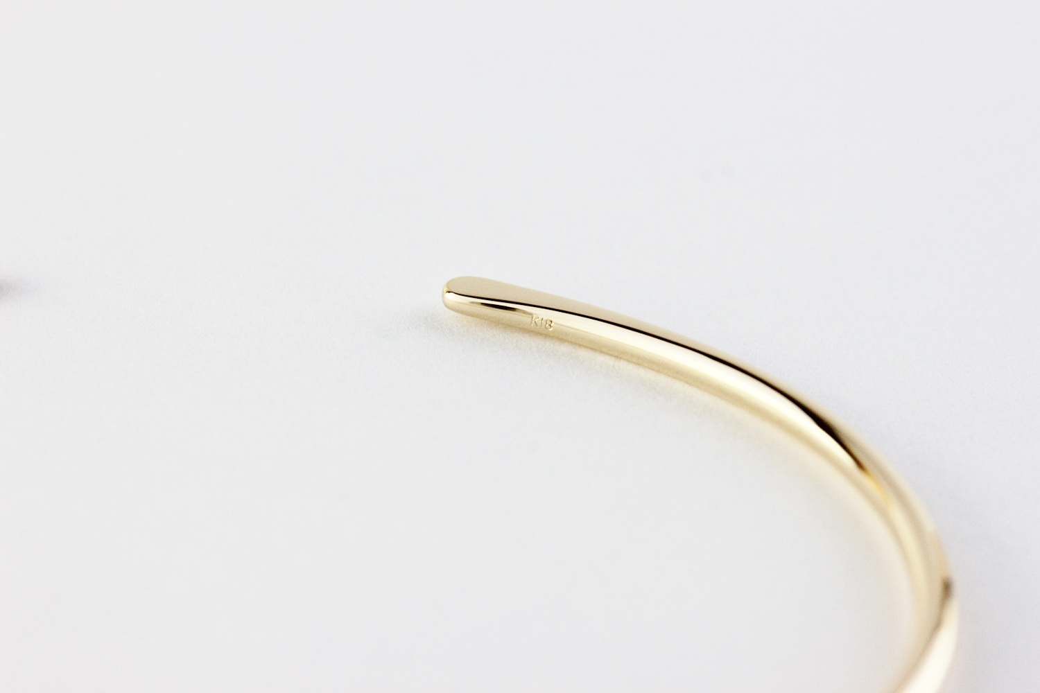 トゥー プライ 584 シンプル オープン カフ ハンドメイド ゴールド バングル 18金,two ply Simple Open Cuff Gold Bangle K18