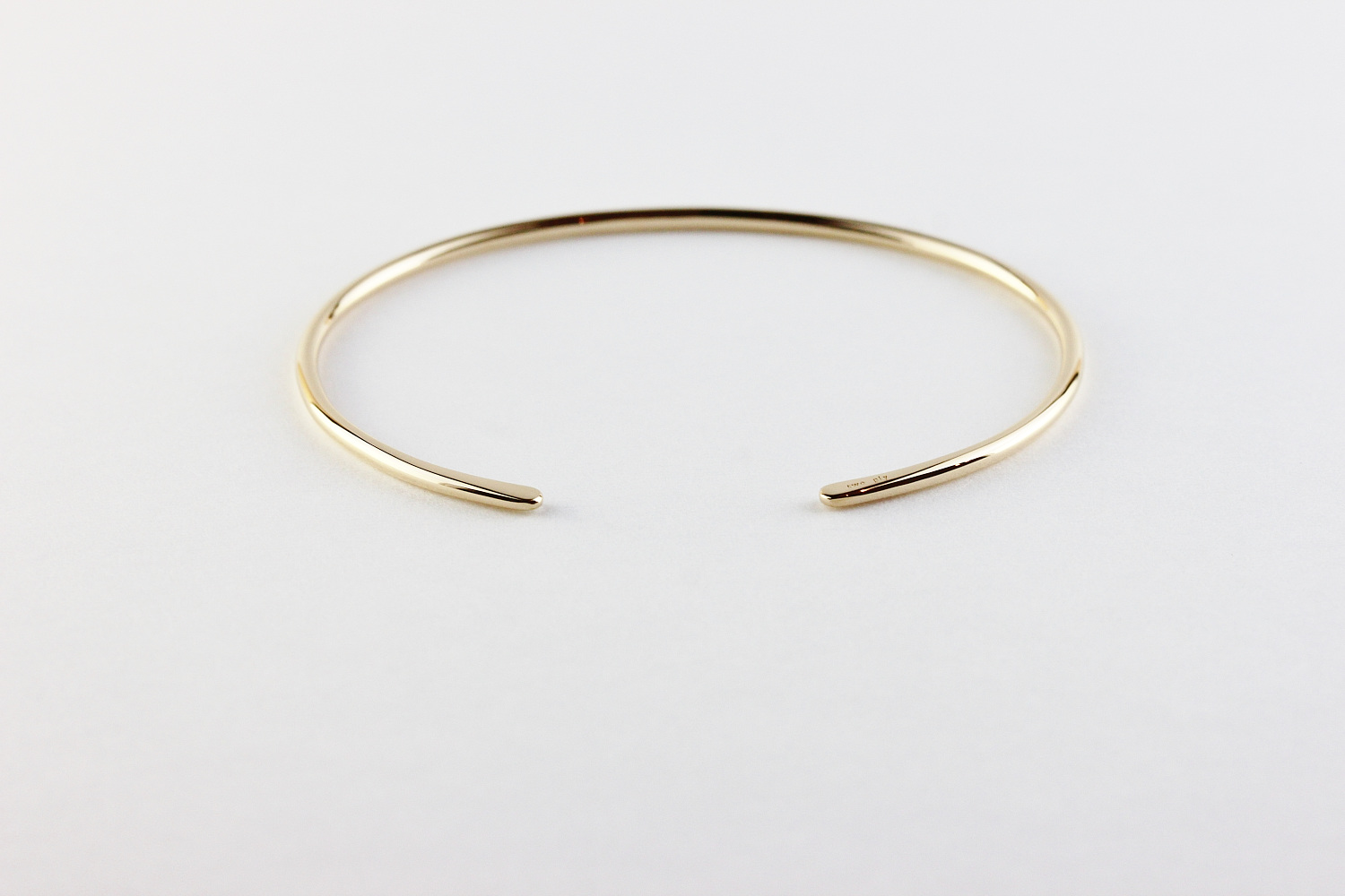 トゥー プライ 584 シンプル オープン カフ ハンドメイド ゴールド バングル 18金,two ply Simple Open Cuff Gold Bangle K18