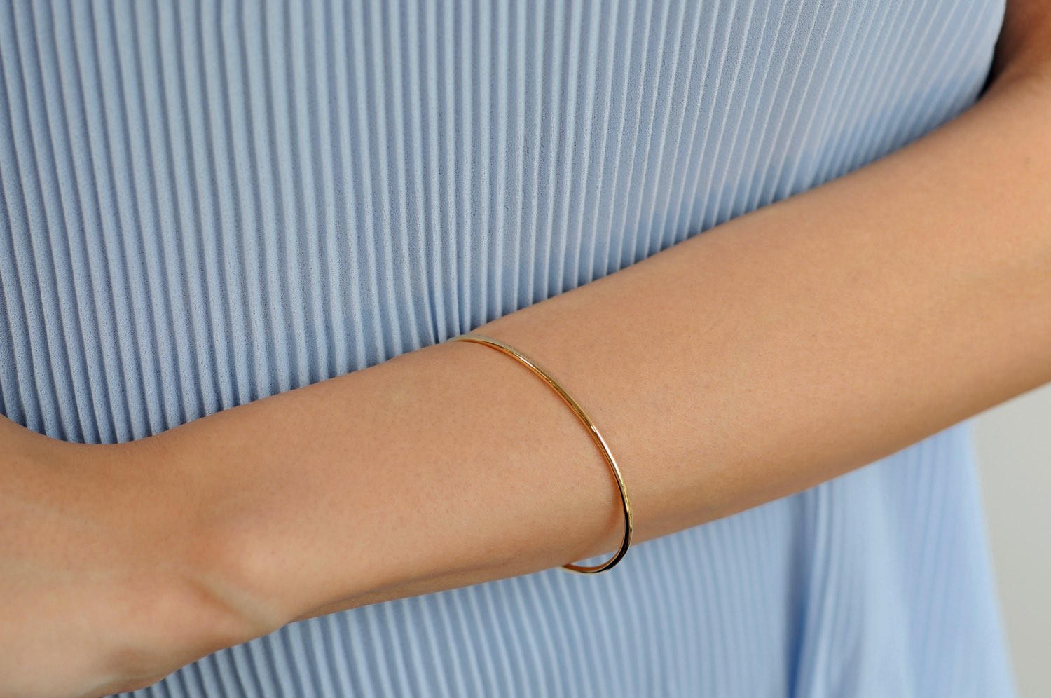 トゥー プライ 584 シンプル オープン カフ ハンドメイド ゴールド バングル 18金,two ply Simple Open Cuff Gold Bangle K18