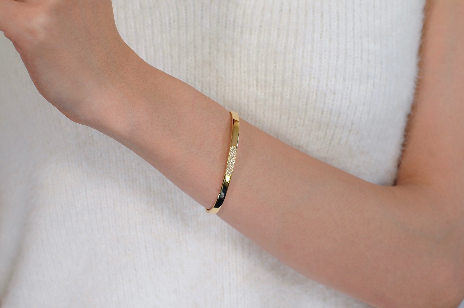 トゥー プライ 585 リュクス ダイヤモンド ゴールド バングル 18金,two ply Luxe Diamond Gold Bangle K18