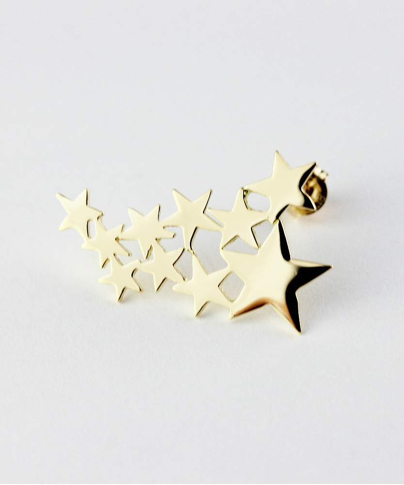 トゥー プライ 591 ギャラクシー スター 華奢ピアス 18金,two ply Galaxy Star Stud Earrings K18