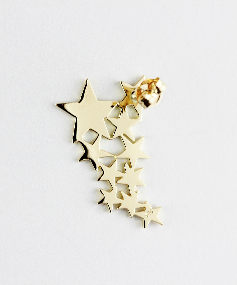 トゥー プライ 591 ギャラクシー スター 華奢ピアス 18金,two ply Galaxy Star Stud Earrings K18