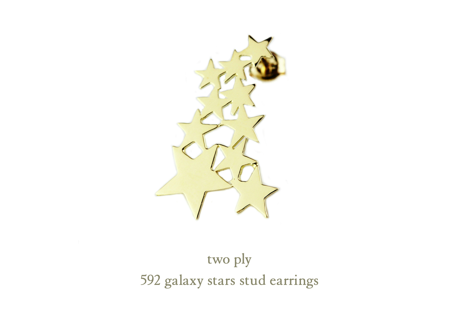 トゥー プライ 592 ギャラクシー スター 華奢ピアス 18金,two ply Galaxy Star Stud Earrings K18