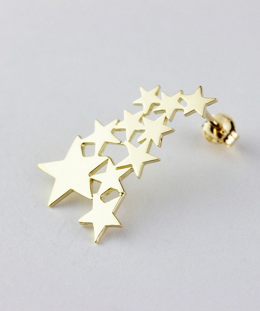 トゥー プライ 592 ギャラクシー スター 華奢ピアス 18金,two ply Galaxy Star Stud Earrings K18