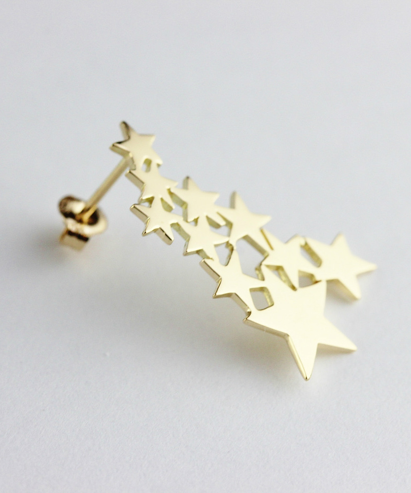 トゥー プライ 592 ギャラクシー スター 華奢ピアス 18金,two ply Galaxy Star Stud Earrings K18