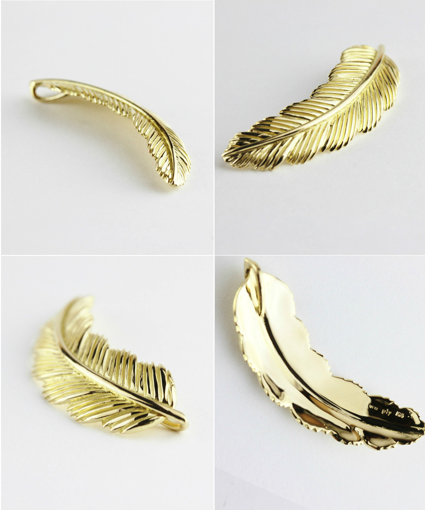 two ply 596 Large Feather Charm K18YG/トゥー プライ ラージ