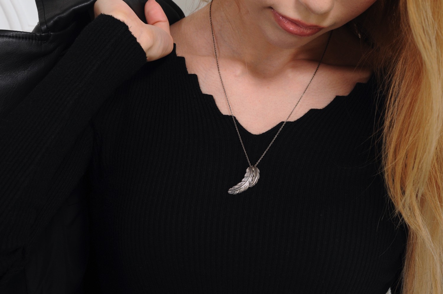 トゥー プライ 602 ツイン フェザー ネックレス ペンダント ユニセックス シルバー,two ply Twin Feather Necklace Silver