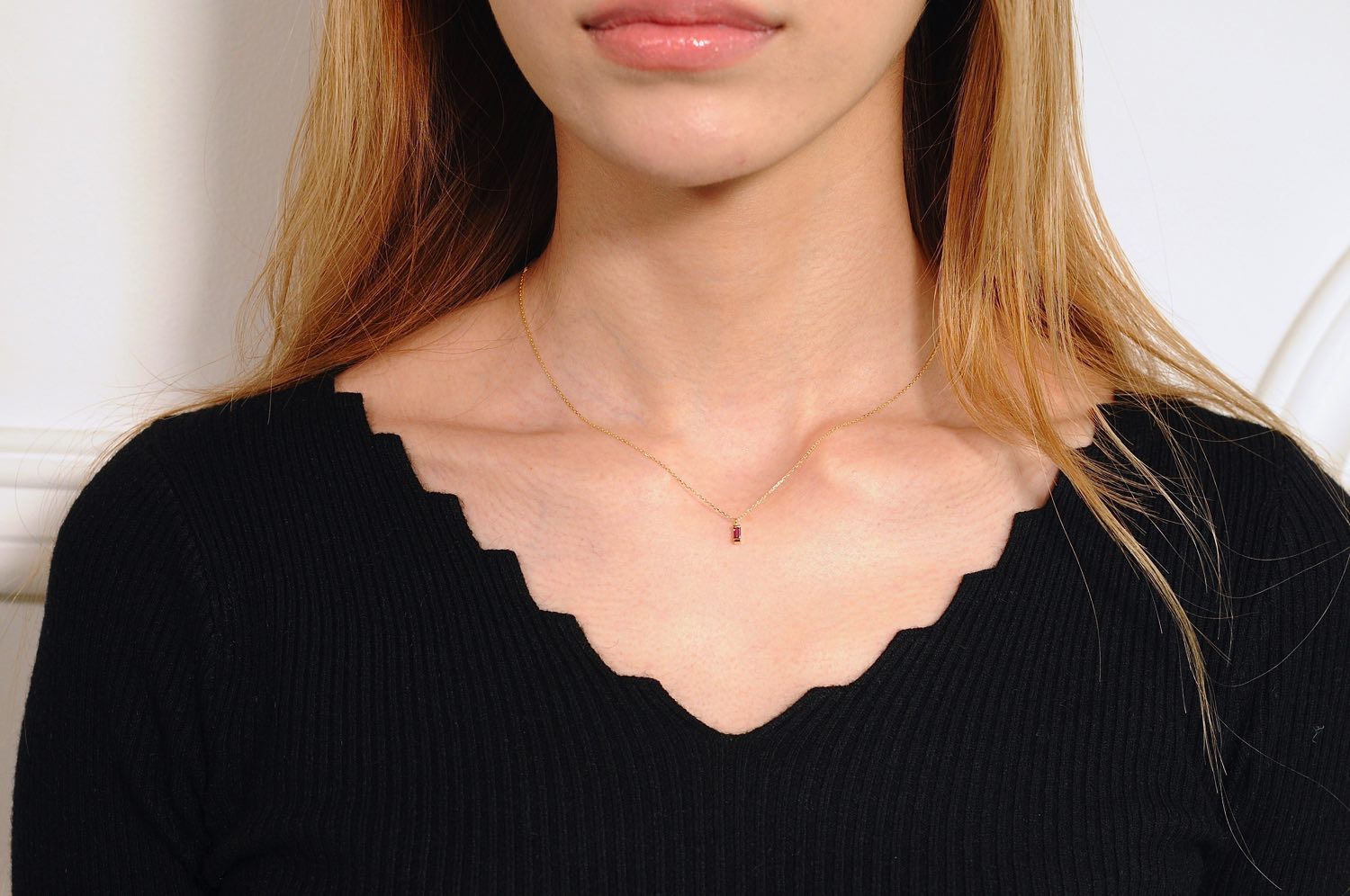 トゥー プライ 603 ロードライト ガーネット バケットカット 華奢ガーネット 18金,two ply  Precious Stone Garnet Necklace K18