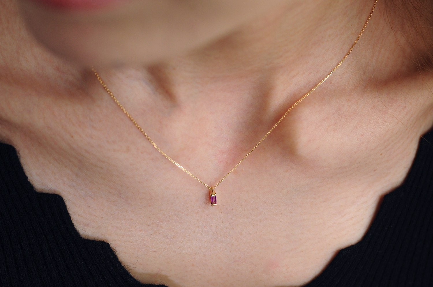 トゥー プライ 603 ロードライト ガーネット バケットカット 華奢ガーネット 18金,two ply  Precious Stone Garnet Necklace K18