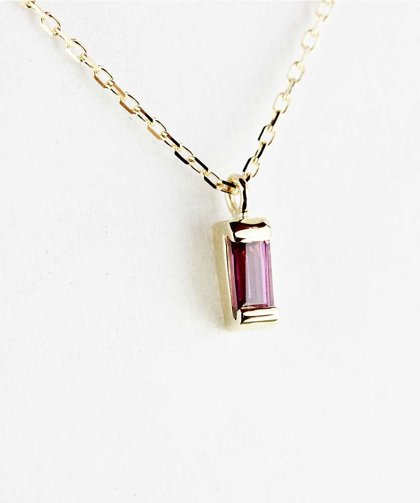 トゥー プライ 603 ロードライト ガーネット バケットカット 華奢ガーネット 18金,two ply  Precious Stone Garnet Necklace K18