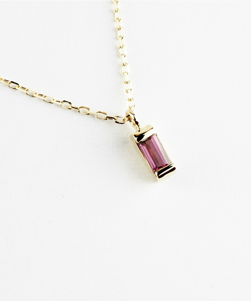 トゥー プライ 603 ロードライト ガーネット バケットカット 華奢ガーネット 18金,two ply  Precious Stone Garnet Necklace K18