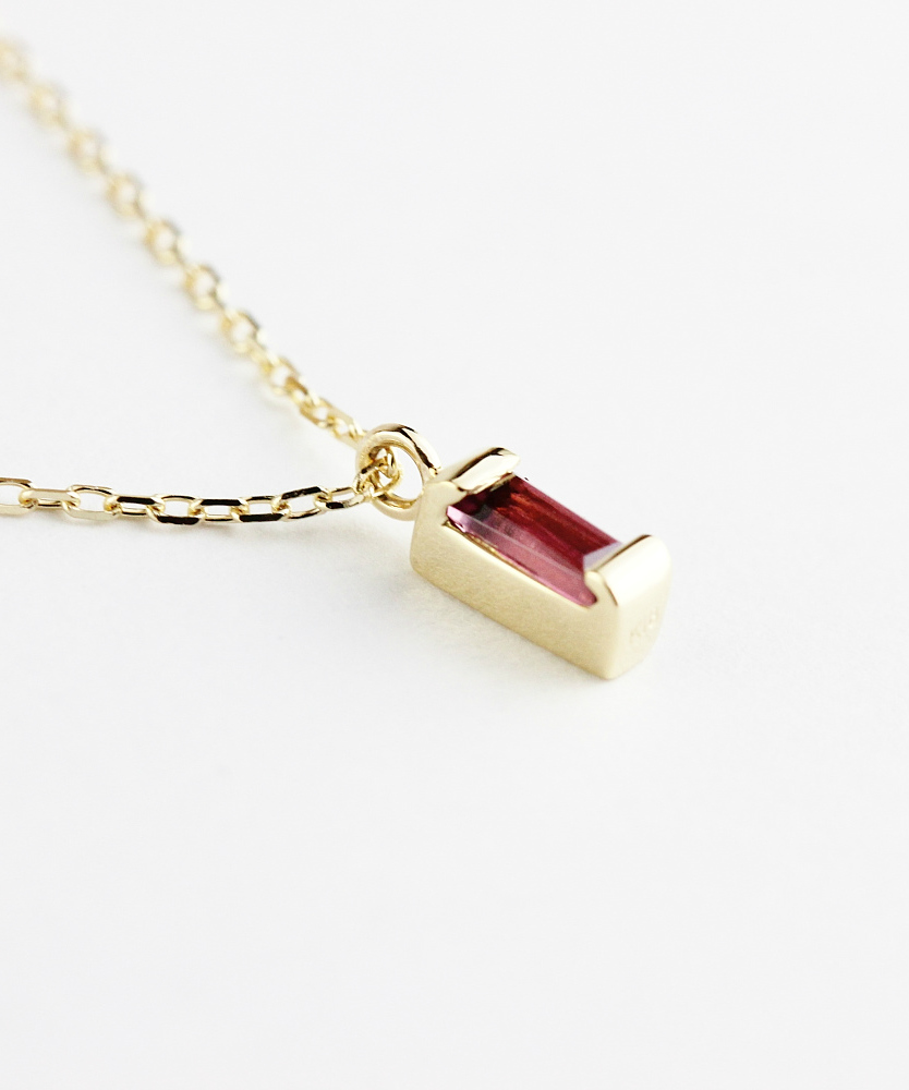 トゥー プライ 603 ロードライト ガーネット バケットカット 華奢ガーネット 18金,two ply  Precious Stone Garnet Necklace K18