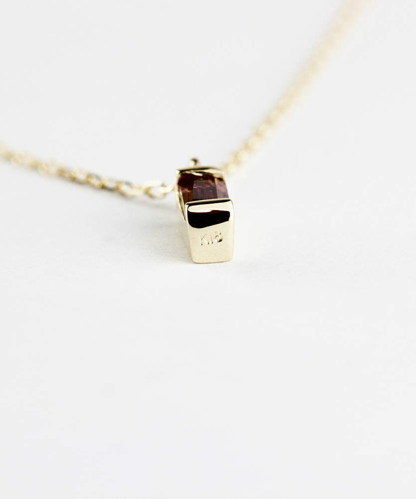 トゥー プライ 603 ロードライト ガーネット バケットカット 華奢ガーネット 18金,two ply  Precious Stone Garnet Necklace K18
