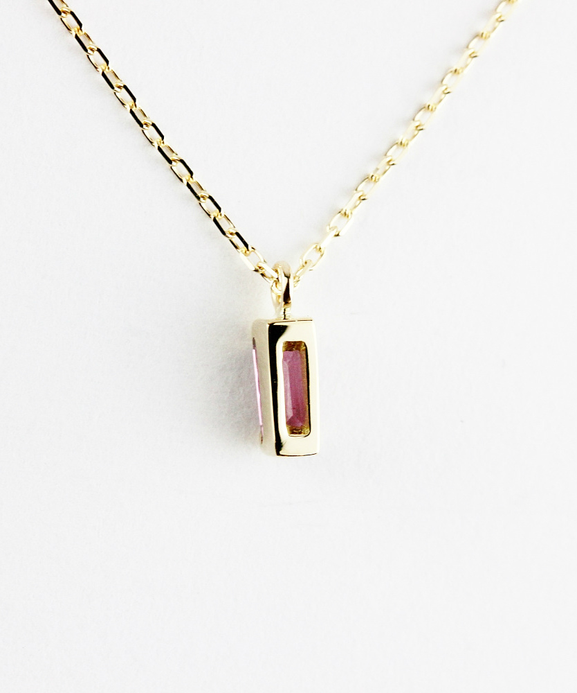 トゥー プライ 603 ロードライト ガーネット バケットカット 華奢ガーネット 18金,two ply  Precious Stone Garnet Necklace K18