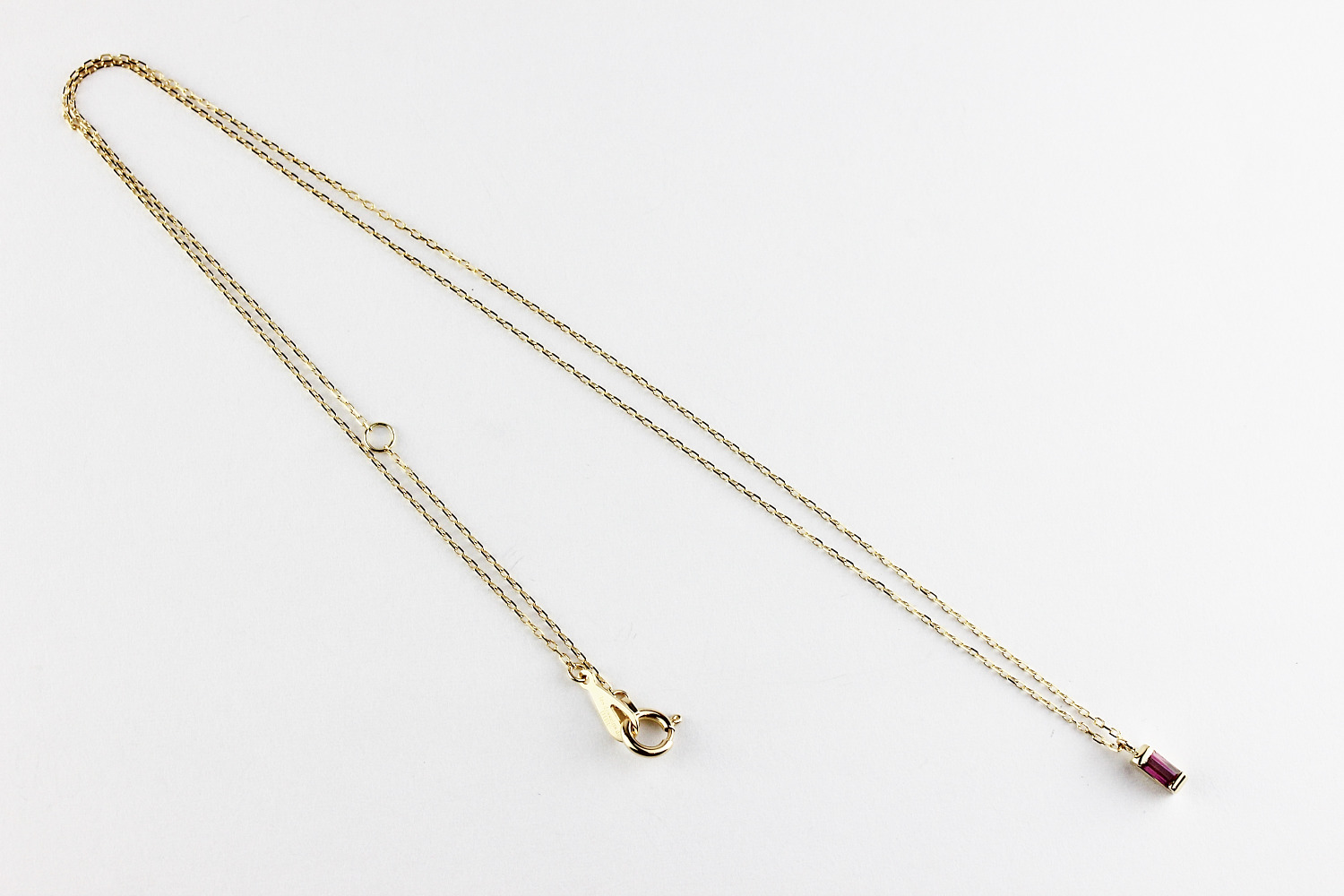 トゥー プライ 603 ロードライト ガーネット バケットカット 華奢ガーネット 18金,two ply  Precious Stone Garnet Necklace K18