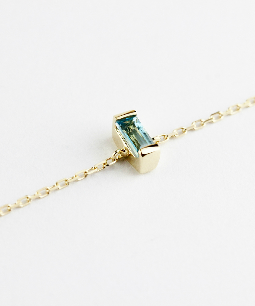 トゥー プライ 604 ブルートパーズ バケットカット 華奢ブレスレット 18金,two ply  Precious Stone Blue Topaz Bracelet K18