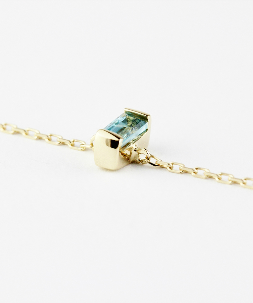 トゥー プライ 604 ブルートパーズ バケットカット 華奢ブレスレット 18金,two ply  Precious Stone Blue Topaz Bracelet K18