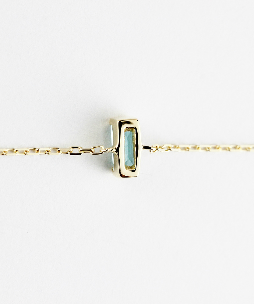 トゥー プライ 604 ブルートパーズ バケットカット 華奢ブレスレット 18金,two ply  Precious Stone Blue Topaz Bracelet K18