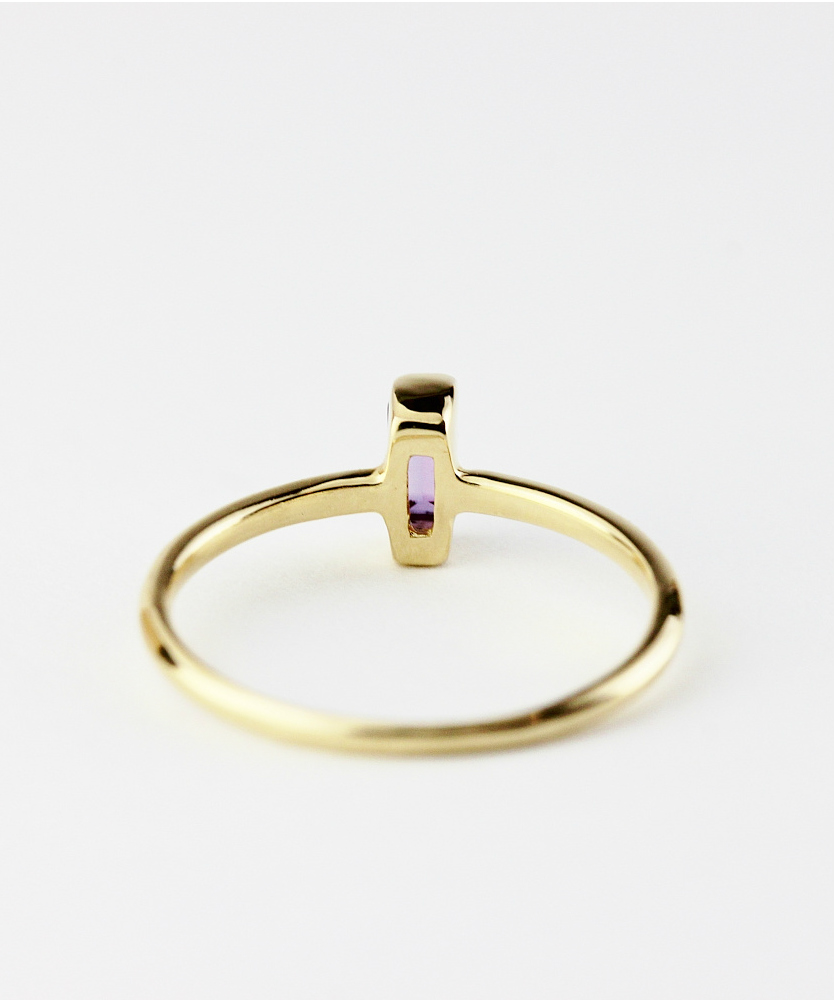 トゥー プライ 606 アメシスト バケットカット 華奢リング ピンキーリング 18金,two ply  Precious Stone Amethyst Ring Pinky Ring K18