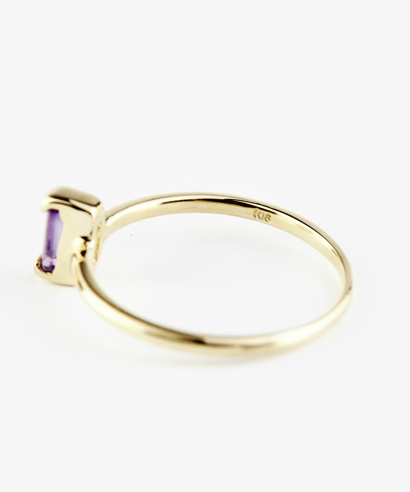 トゥー プライ 606 アメシスト バケットカット 華奢リング ピンキーリング 18金,two ply  Precious Stone Amethyst Ring Pinky Ring K18