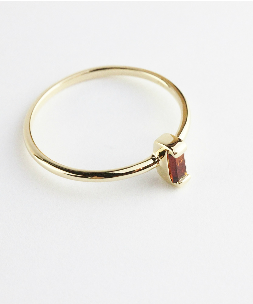 two ply 606 Precious Stone Solitaire Ring K18YG/トゥー