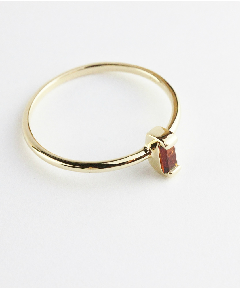 トゥー プライ 606 ガーネット バケットカット 華奢リング ピンキーリング 18金,two ply  Precious Stone Garnet Ring Pinky Ring K18