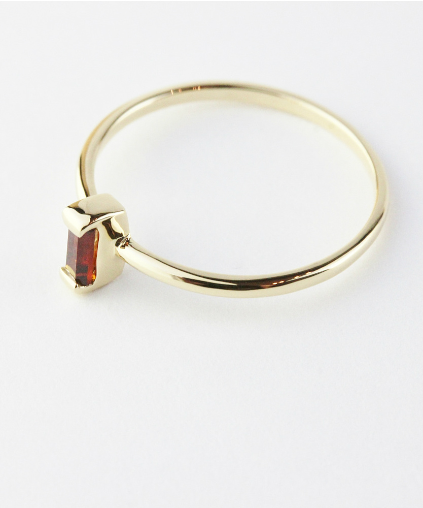 トゥー プライ 606 ガーネット バケットカット 華奢リング ピンキーリング 18金,two ply  Precious Stone Garnet Ring Pinky Ring K18