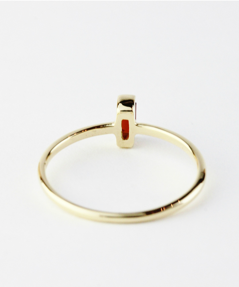 トゥー プライ 606 ガーネット バケットカット 華奢リング ピンキーリング 18金,two ply  Precious Stone Garnet Ring Pinky Ring K18
