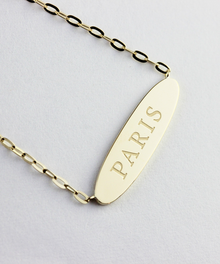 トゥー プライ 618 パーソナライズ イニシャル ナンバー オーバル バー ネックレス 18金,two ply Personalized Oval Bar Necklace K18