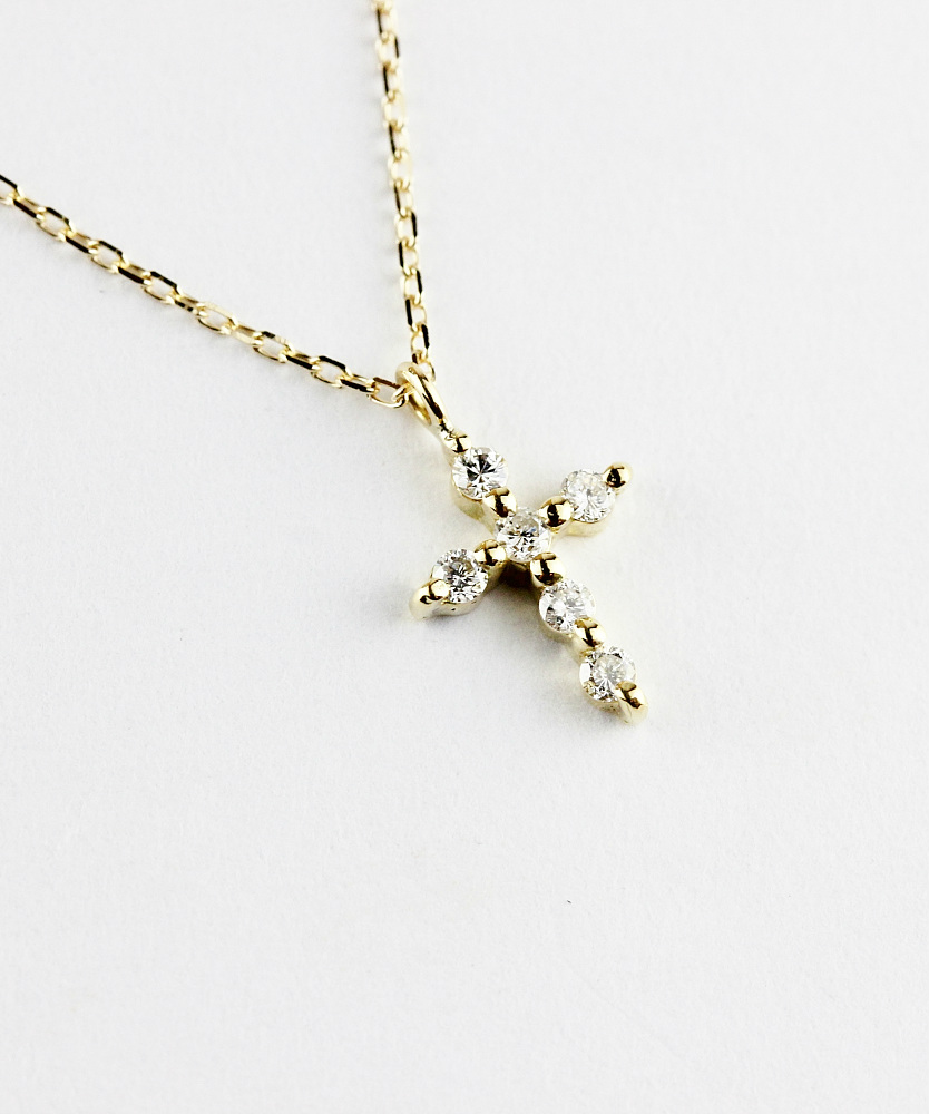 トゥー プライ 625 シマー ダイヤモンド クロス ネックレス 18金,two ply Shimmer Diamond Cross Necklace K18
