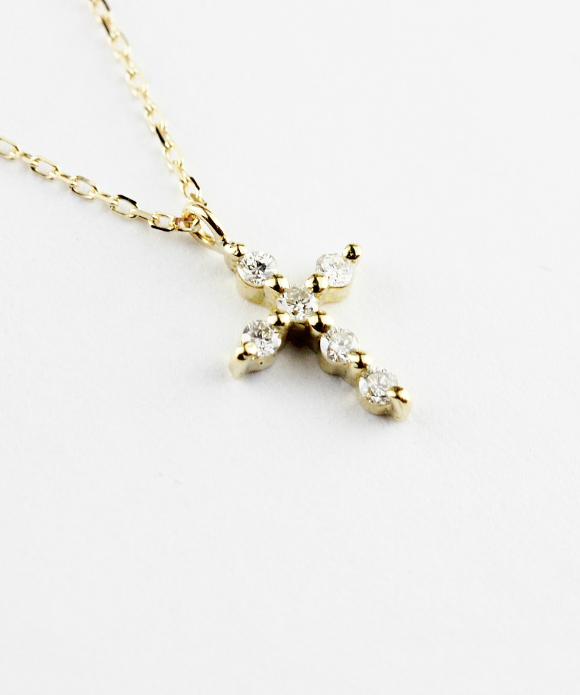 トゥー プライ 625 シマー ダイヤモンド クロス ネックレス 18金,two ply Shimmer Diamond Cross Necklace K18