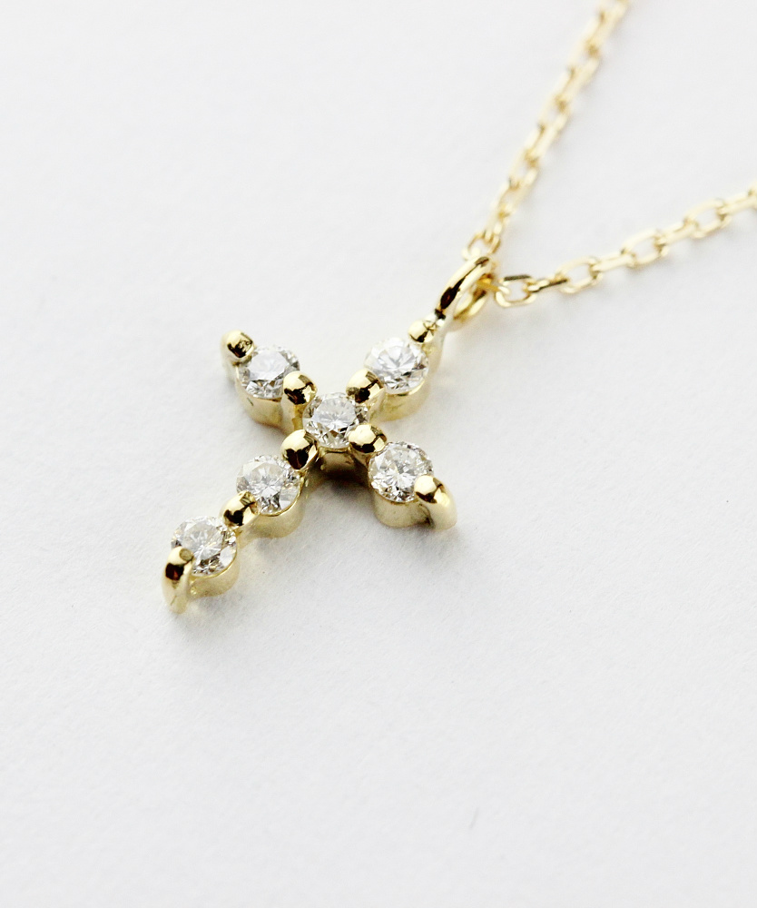 トゥー プライ 625 シマー ダイヤモンド クロス ネックレス 18金,two ply Shimmer Diamond Cross Necklace K18